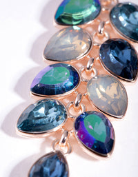 Rose Gold Diamante Circle Teardrop Stone Earrings - link has visual effect only