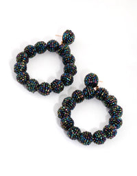 Sead Bead Beaded Ball Drop Earrings - link has visual effect only