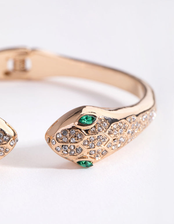 Gold Pave Snake Bracelet