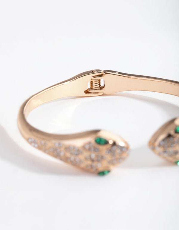 Gold Pave Snake Bracelet
