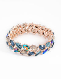 Rose Gold Navette Mix Stretch Bracelet - link has visual effect only