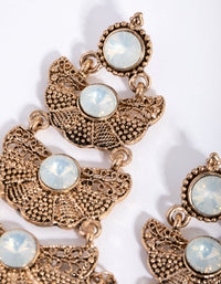 Etched Fan Drop Earrings - link has visual effect only