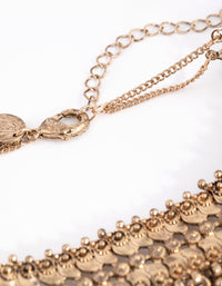 Antique Gold Mesh Chain Choker Necklace - link has visual effect only