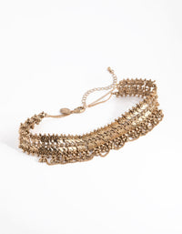 Antique Gold Mesh Chain Choker Necklace - link has visual effect only