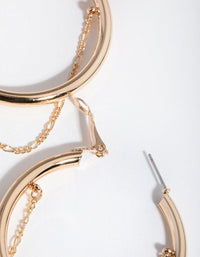 Gold Fine Chain Hoop Earrings - link has visual effect only