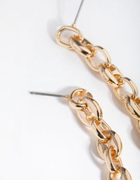 Gold Marina Chain Drop Earrings - link has visual effect only