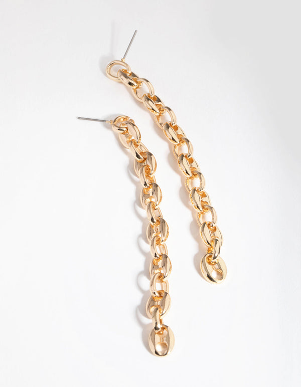 Gold Marina Chain Drop Earrings