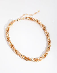 Gold Ball Rope Twist Necklace - link has visual effect only