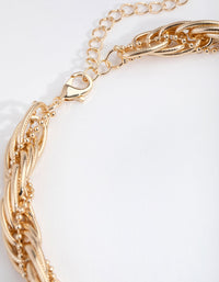 Gold Ball Rope Twist Necklace - link has visual effect only