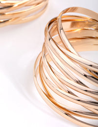 Gouden gekruiste dubbele manchetarmband - link has visual effect only