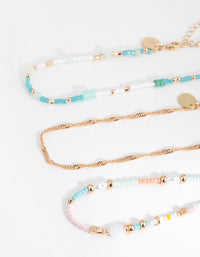 Gold Bead and Pearl 3-Pack Choker Necklace - link has visual effect only
