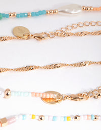 Gold Bead and Pearl 3-Pack Choker Necklace - link has visual effect only