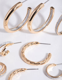 Gold Glitter Paper 6-Pack Earring - link has visual effect only
