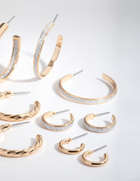 Gold Glitter Paper 6-Pack Earring - link has visual effect only