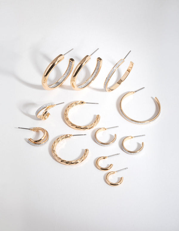 Gold Glitter Paper 6-Pack Earring