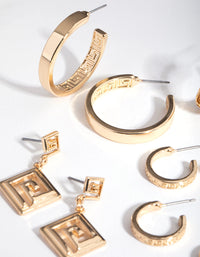 Gold Greek Mythology 6-Pack Hoop Earring - link has visual effect only