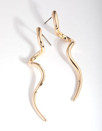 Gold Squiggle Drop Earrings - link has visual effect only