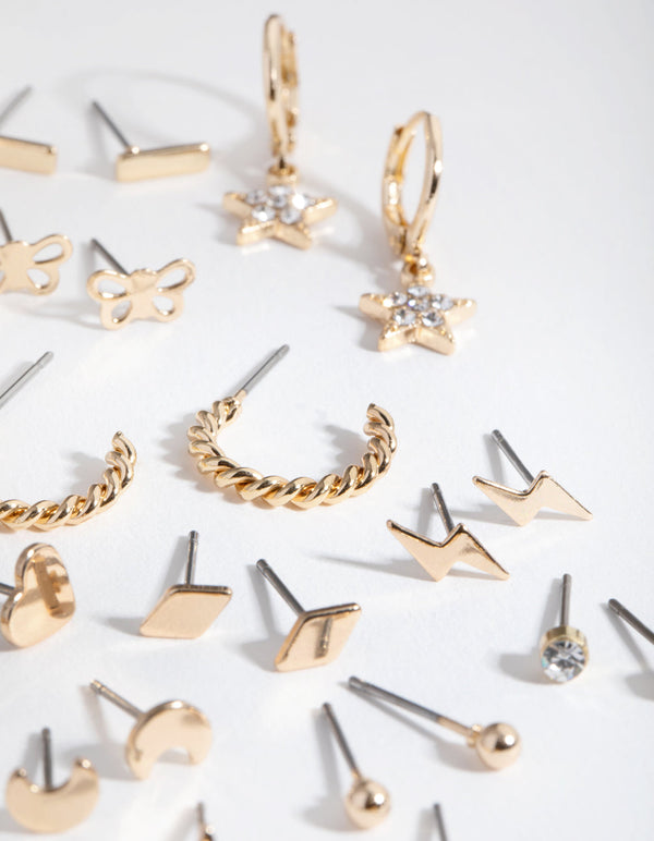 Gold Butterfly Celestial 16-Pack Earring