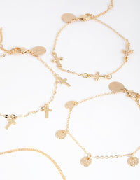 Gold Cross Jingle 4-Pack Bracelet and Anklet Pack - link has visual effect only