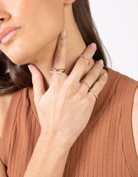 Gold Glitter Geometric Ring Pack - link has visual effect only