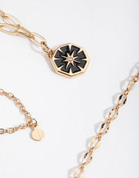 Gold Decorated Crescent 5-Pack Choker Necklace - link has visual effect only