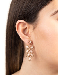 Rose Gold Cats Eye Diamante Drop Earrings - link has visual effect only