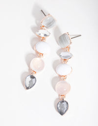 Rose Gold Multi Shape Stone Drop Earrings - link has visual effect only
