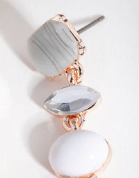 Rose Gold Multi Shape Stone Drop Earrings - link has visual effect only