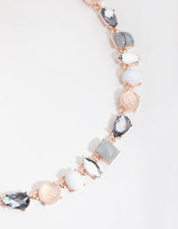 Rose Gold Mixed Shape Stone Necklace - link has visual effect only
