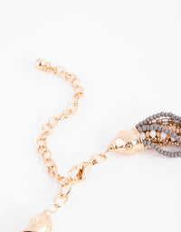 Rose Gold Beaded Knot Statement Necklace - link has visual effect only