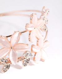 Rose Gold Floral Cats Eye Cuff Bracelet - link has visual effect only