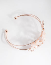 Rose Gold Floral Cats Eye Cuff Bracelet - link has visual effect only