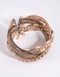 Beaded Crossover Cuff Bracelet - link has visual effect only