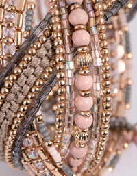 Beaded Crossover Cuff Bracelet - link has visual effect only