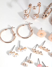 Rose Gold Flower and Pearl 16-Pack Earring - link has visual effect only