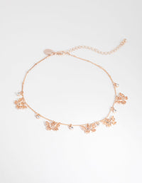 Rose Gold Butterfly Charm Choker Necklace - link has visual effect only