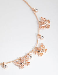 Rose Gold Butterfly Charm Choker Necklace - link has visual effect only