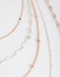 Mixed Metals Fine Delicate 5-Row Necklace - link has visual effect only