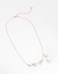 Rose Gold Acrylic Flower Earrings and Necklace Set - link has visual effect only