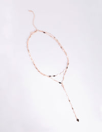 Rose Gold Diamond Chain Double Row Necklace - link has visual effect only