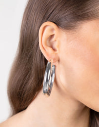 Silver 60mm Hoop Earrings - link has visual effect only