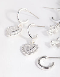Silver Cherub Cross 6-Pack Earring - link has visual effect only