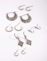 Antique Silver Vintage Snake Earring Pack - link has visual effect only