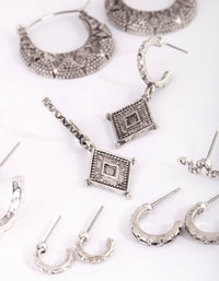 Antique Silver Vintage Snake Earring Pack - link has visual effect only