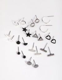 Mixed Metal 12-Pack Geometric Shapes Earring - link has visual effect only