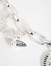 Silver Cupid Heart Charm Necklace - link has visual effect only