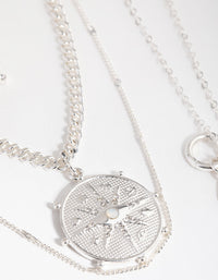 Silver Charm Cluster 4-Row Necklace - link has visual effect only