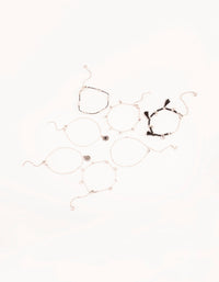 Antique Silver Etched Stone Bracelet 7-Pack - link has visual effect only