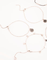 Antique Silver Etched Stone Bracelet 7-Pack - link has visual effect only