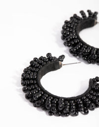 Matte Beaded Hoop Earrings - link has visual effect only